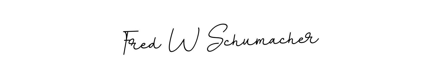 How to make Fred W Schumacher name signature. Use BallpointsItalic-DORy9 style for creating short signs online. This is the latest handwritten sign. Fred W Schumacher signature style 11 images and pictures png