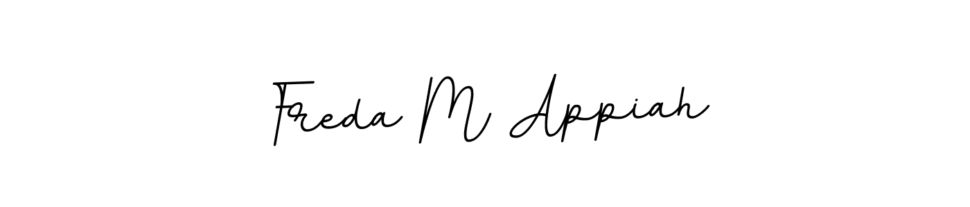 How to make Freda M Appiah name signature. Use BallpointsItalic-DORy9 style for creating short signs online. This is the latest handwritten sign. Freda M Appiah signature style 11 images and pictures png