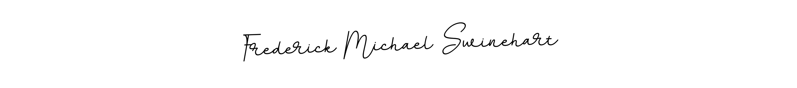 How to make Frederick Michael Swinehart name signature. Use BallpointsItalic-DORy9 style for creating short signs online. This is the latest handwritten sign. Frederick Michael Swinehart signature style 11 images and pictures png