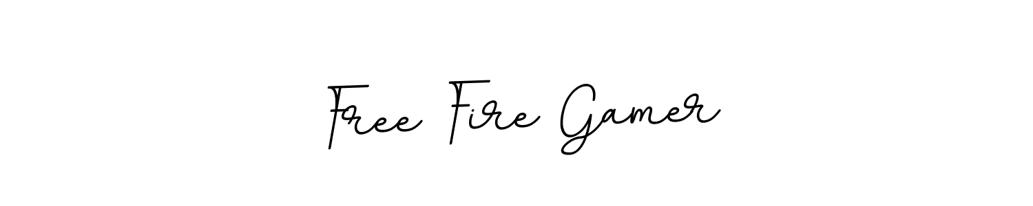 Use a signature maker to create a handwritten signature online. With this signature software, you can design (BallpointsItalic-DORy9) your own signature for name Free Fire Gamer. Free Fire Gamer signature style 11 images and pictures png