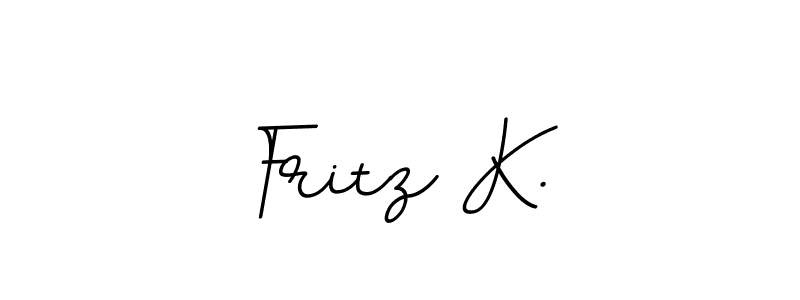 You should practise on your own different ways (BallpointsItalic-DORy9) to write your name (Fritz K.) in signature. don't let someone else do it for you. Fritz K. signature style 11 images and pictures png