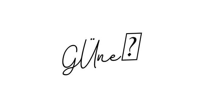 How to make GÜneŞ name signature. Use BallpointsItalic-DORy9 style for creating short signs online. This is the latest handwritten sign. GÜneŞ signature style 11 images and pictures png