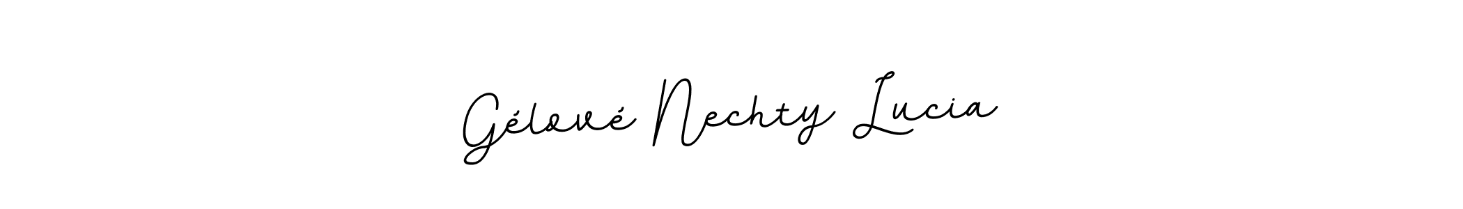 How to make Gélové Nechty Lucia name signature. Use BallpointsItalic-DORy9 style for creating short signs online. This is the latest handwritten sign. Gélové Nechty Lucia signature style 11 images and pictures png