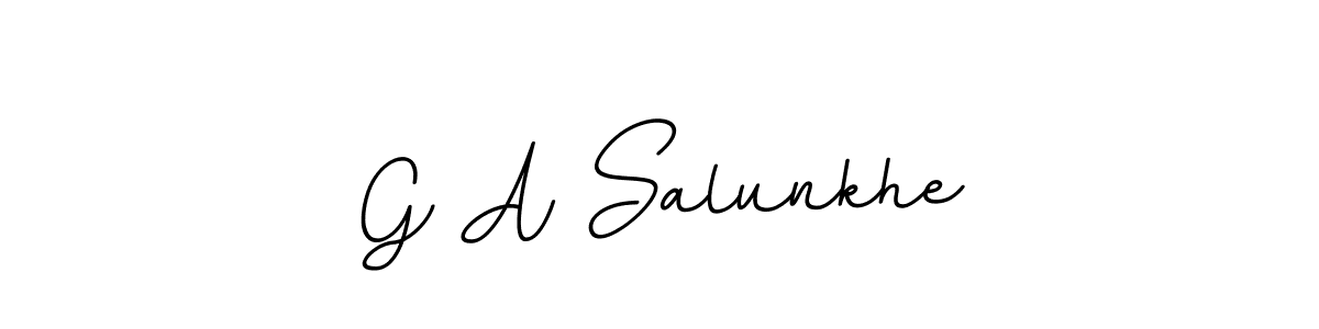 if you are searching for the best signature style for your name G A Salunkhe. so please give up your signature search. here we have designed multiple signature styles  using BallpointsItalic-DORy9. G A Salunkhe signature style 11 images and pictures png