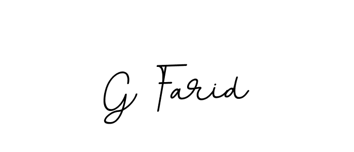 How to make G Farid name signature. Use BallpointsItalic-DORy9 style for creating short signs online. This is the latest handwritten sign. G Farid signature style 11 images and pictures png