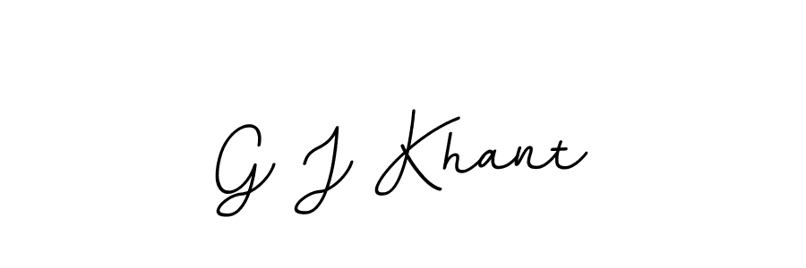 Create a beautiful signature design for name G J Khant. With this signature (BallpointsItalic-DORy9) fonts, you can make a handwritten signature for free. G J Khant signature style 11 images and pictures png