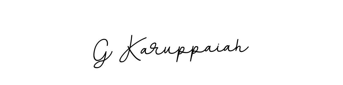 Design your own signature with our free online signature maker. With this signature software, you can create a handwritten (BallpointsItalic-DORy9) signature for name G Karuppaiah. G Karuppaiah signature style 11 images and pictures png