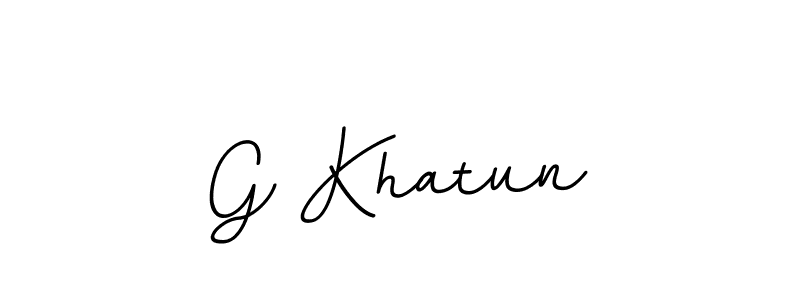 Use a signature maker to create a handwritten signature online. With this signature software, you can design (BallpointsItalic-DORy9) your own signature for name G Khatun. G Khatun signature style 11 images and pictures png