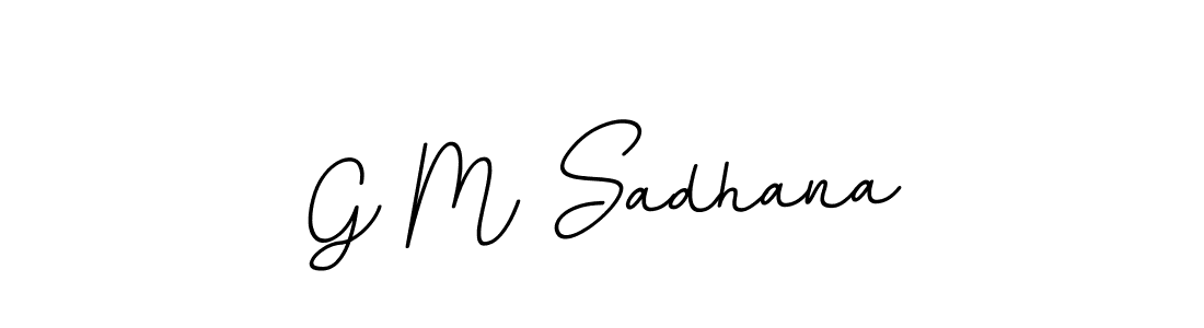 How to make G M Sadhana name signature. Use BallpointsItalic-DORy9 style for creating short signs online. This is the latest handwritten sign. G M Sadhana signature style 11 images and pictures png
