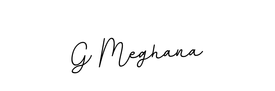 How to make G Meghana name signature. Use BallpointsItalic-DORy9 style for creating short signs online. This is the latest handwritten sign. G Meghana signature style 11 images and pictures png
