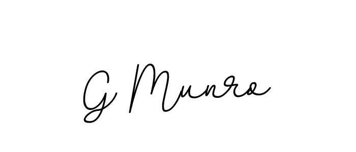 How to make G Munro name signature. Use BallpointsItalic-DORy9 style for creating short signs online. This is the latest handwritten sign. G Munro signature style 11 images and pictures png