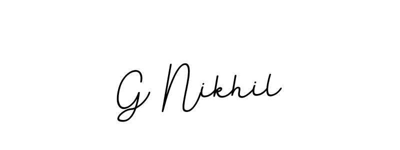 How to make G Nikhil name signature. Use BallpointsItalic-DORy9 style for creating short signs online. This is the latest handwritten sign. G Nikhil signature style 11 images and pictures png