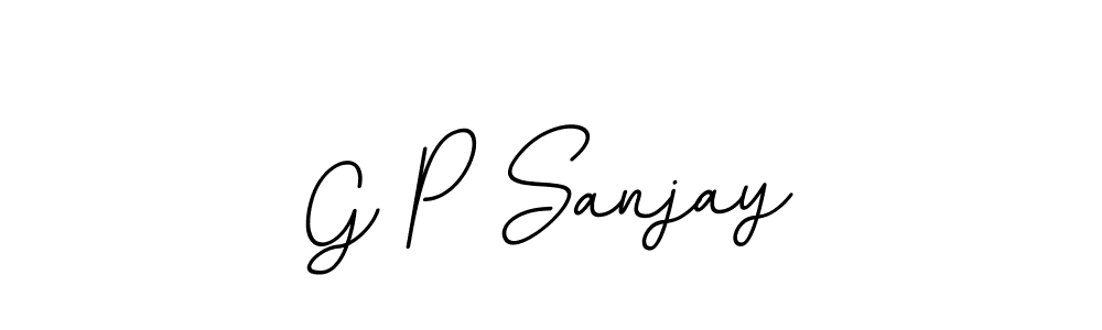 The best way (BallpointsItalic-DORy9) to make a short signature is to pick only two or three words in your name. The name G P Sanjay include a total of six letters. For converting this name. G P Sanjay signature style 11 images and pictures png