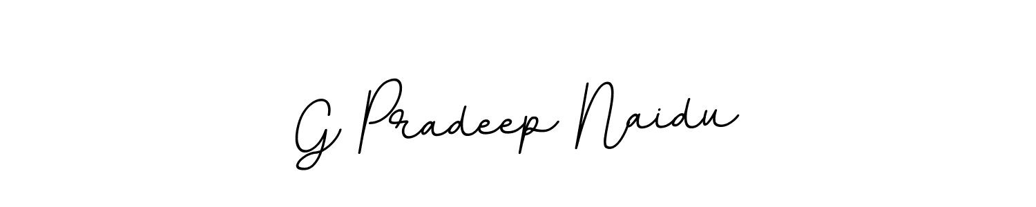 How to make G Pradeep Naidu name signature. Use BallpointsItalic-DORy9 style for creating short signs online. This is the latest handwritten sign. G Pradeep Naidu signature style 11 images and pictures png