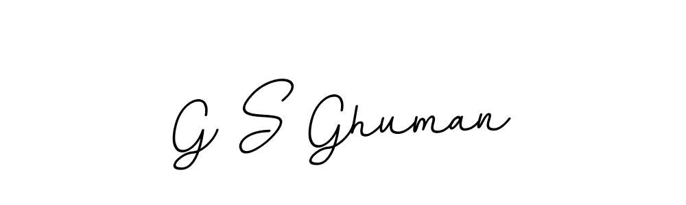 Create a beautiful signature design for name G S Ghuman. With this signature (BallpointsItalic-DORy9) fonts, you can make a handwritten signature for free. G S Ghuman signature style 11 images and pictures png