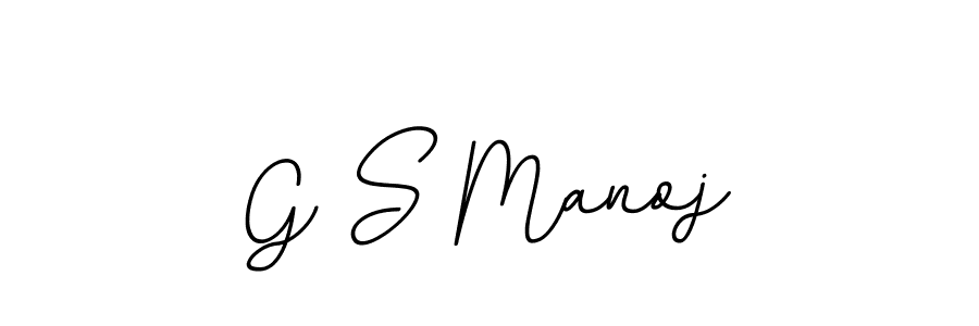 Design your own signature with our free online signature maker. With this signature software, you can create a handwritten (BallpointsItalic-DORy9) signature for name G S Manoj. G S Manoj signature style 11 images and pictures png