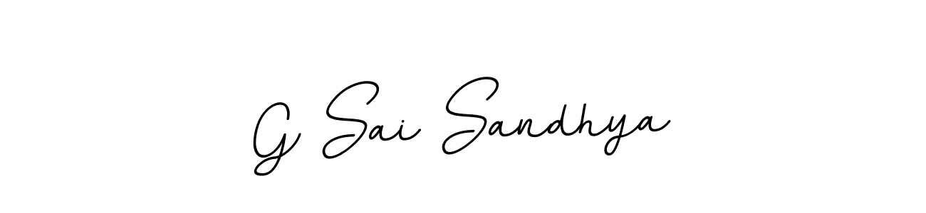 You should practise on your own different ways (BallpointsItalic-DORy9) to write your name (G Sai Sandhya) in signature. don't let someone else do it for you. G Sai Sandhya signature style 11 images and pictures png