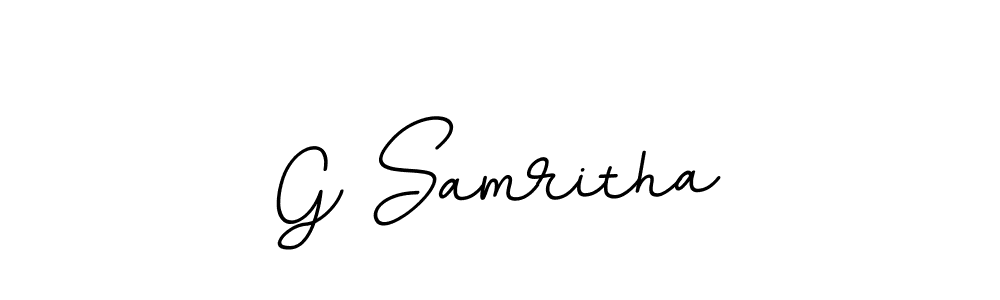 Design your own signature with our free online signature maker. With this signature software, you can create a handwritten (BallpointsItalic-DORy9) signature for name G Samritha. G Samritha signature style 11 images and pictures png