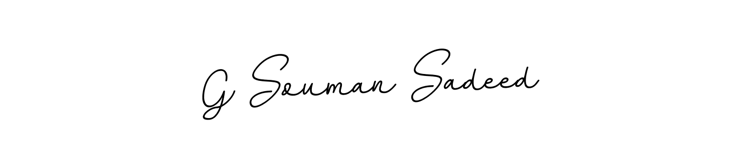 if you are searching for the best signature style for your name G Souman Sadeed. so please give up your signature search. here we have designed multiple signature styles  using BallpointsItalic-DORy9. G Souman Sadeed signature style 11 images and pictures png