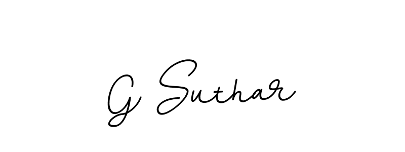 The best way (BallpointsItalic-DORy9) to make a short signature is to pick only two or three words in your name. The name G Suthar include a total of six letters. For converting this name. G Suthar signature style 11 images and pictures png