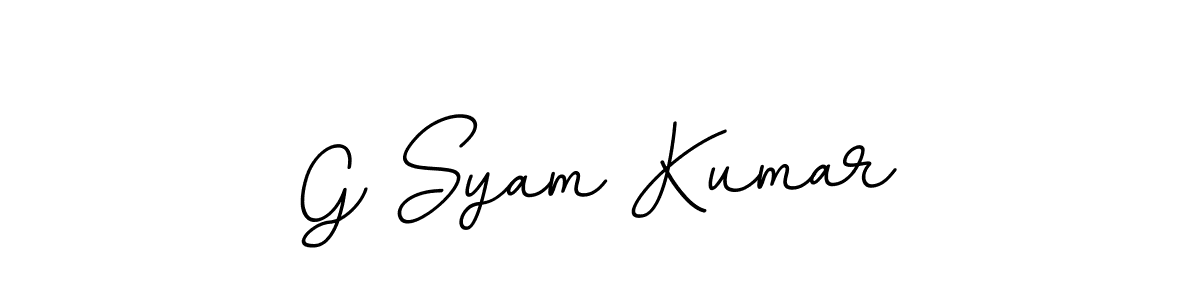 The best way (BallpointsItalic-DORy9) to make a short signature is to pick only two or three words in your name. The name G Syam Kumar include a total of six letters. For converting this name. G Syam Kumar signature style 11 images and pictures png