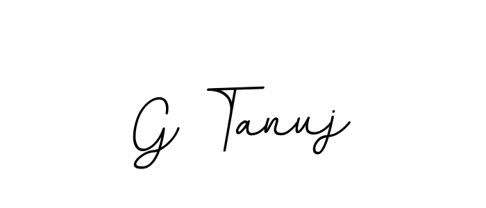 The best way (BallpointsItalic-DORy9) to make a short signature is to pick only two or three words in your name. The name G Tanuj include a total of six letters. For converting this name. G Tanuj signature style 11 images and pictures png