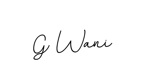 How to make G Wani name signature. Use BallpointsItalic-DORy9 style for creating short signs online. This is the latest handwritten sign. G Wani signature style 11 images and pictures png