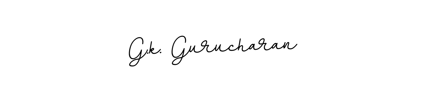 Design your own signature with our free online signature maker. With this signature software, you can create a handwritten (BallpointsItalic-DORy9) signature for name G.k. Gurucharan. G.k. Gurucharan signature style 11 images and pictures png