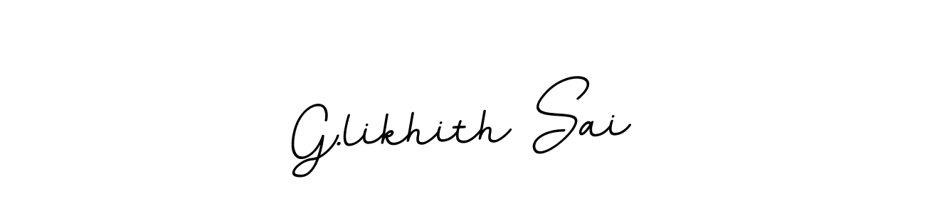 You should practise on your own different ways (BallpointsItalic-DORy9) to write your name (G.likhith Sai) in signature. don't let someone else do it for you. G.likhith Sai signature style 11 images and pictures png