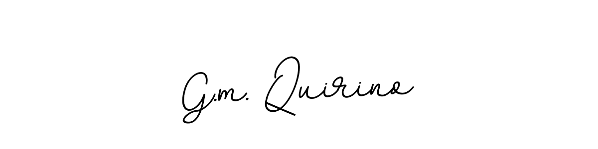 How to make G.m. Quirino name signature. Use BallpointsItalic-DORy9 style for creating short signs online. This is the latest handwritten sign. G.m. Quirino signature style 11 images and pictures png