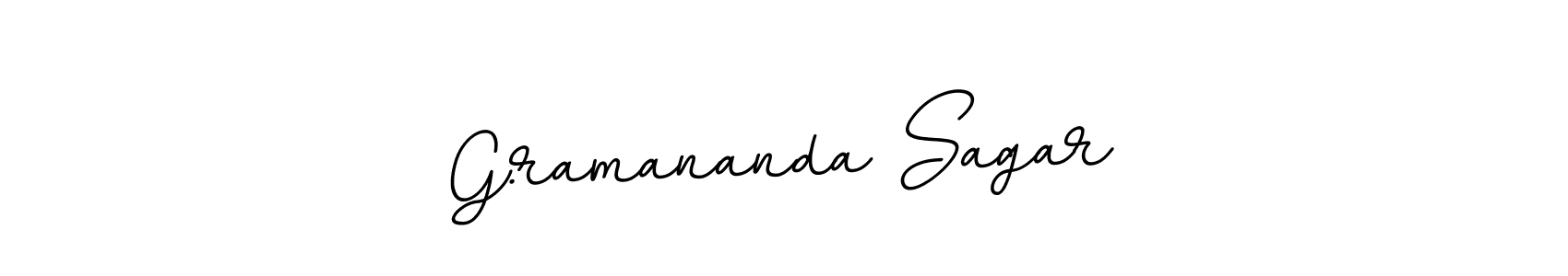 Use a signature maker to create a handwritten signature online. With this signature software, you can design (BallpointsItalic-DORy9) your own signature for name G.ramananda Sagar. G.ramananda Sagar signature style 11 images and pictures png