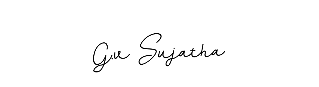 Design your own signature with our free online signature maker. With this signature software, you can create a handwritten (BallpointsItalic-DORy9) signature for name G.v Sujatha. G.v Sujatha signature style 11 images and pictures png