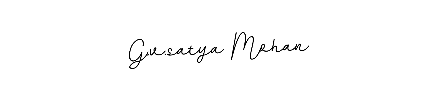 Use a signature maker to create a handwritten signature online. With this signature software, you can design (BallpointsItalic-DORy9) your own signature for name G.v.satya Mohan. G.v.satya Mohan signature style 11 images and pictures png