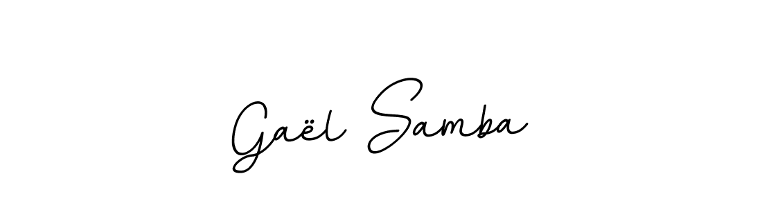 How to make Gaël Samba name signature. Use BallpointsItalic-DORy9 style for creating short signs online. This is the latest handwritten sign. Gaël Samba signature style 11 images and pictures png