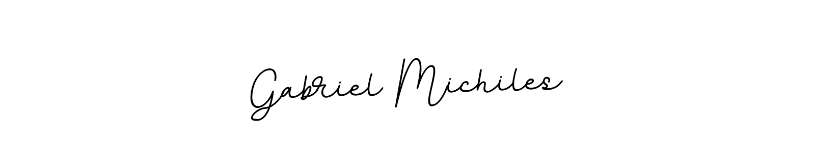 This is the best signature style for the Gabriel Michiles name. Also you like these signature font (BallpointsItalic-DORy9). Mix name signature. Gabriel Michiles signature style 11 images and pictures png