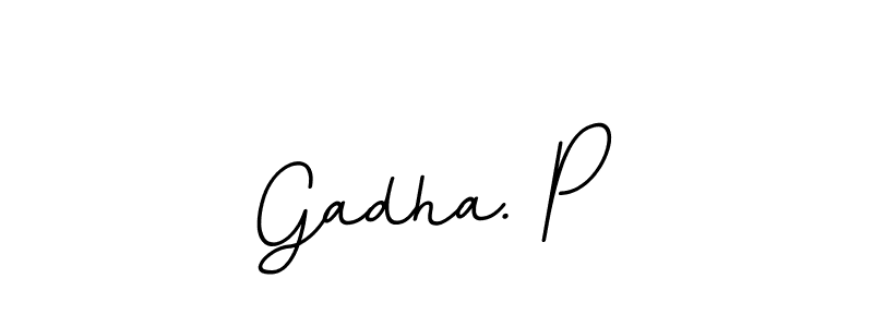 Design your own signature with our free online signature maker. With this signature software, you can create a handwritten (BallpointsItalic-DORy9) signature for name Gadha. P. Gadha. P signature style 11 images and pictures png