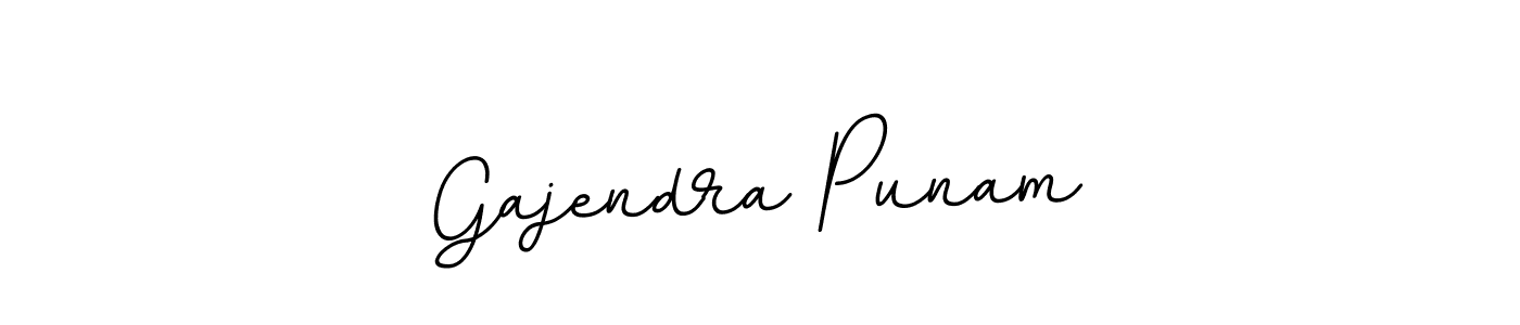 How to make Gajendra Punam name signature. Use BallpointsItalic-DORy9 style for creating short signs online. This is the latest handwritten sign. Gajendra Punam signature style 11 images and pictures png