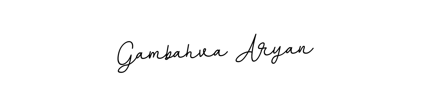 Use a signature maker to create a handwritten signature online. With this signature software, you can design (BallpointsItalic-DORy9) your own signature for name Gambahva Aryan. Gambahva Aryan signature style 11 images and pictures png