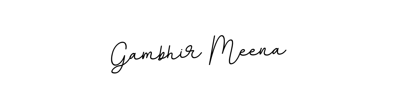 How to make Gambhir Meena name signature. Use BallpointsItalic-DORy9 style for creating short signs online. This is the latest handwritten sign. Gambhir Meena signature style 11 images and pictures png