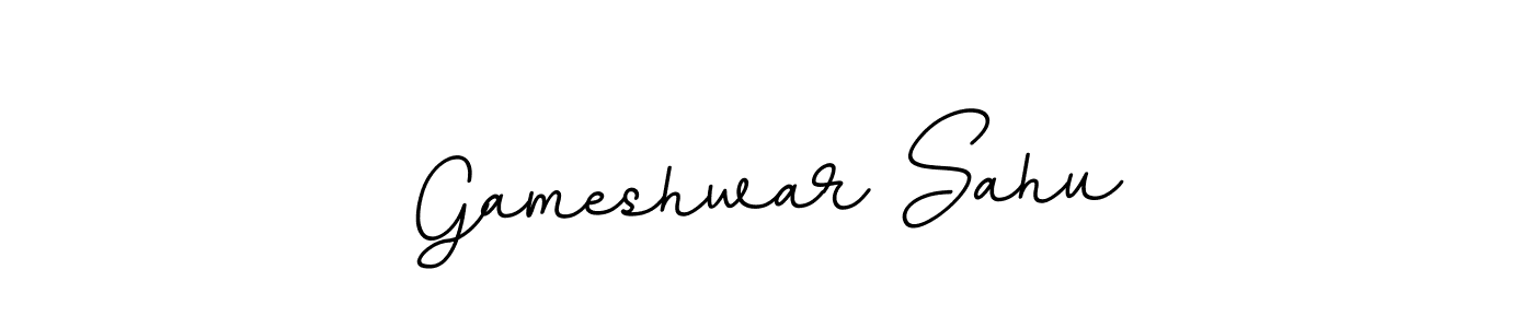 Design your own signature with our free online signature maker. With this signature software, you can create a handwritten (BallpointsItalic-DORy9) signature for name Gameshwar Sahu. Gameshwar Sahu signature style 11 images and pictures png