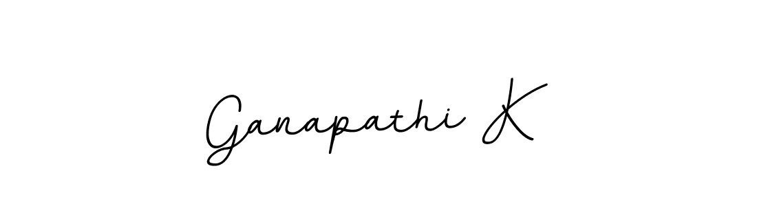 How to make Ganapathi K name signature. Use BallpointsItalic-DORy9 style for creating short signs online. This is the latest handwritten sign. Ganapathi K signature style 11 images and pictures png