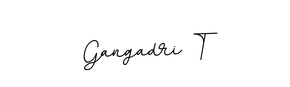 How to make Gangadri T name signature. Use BallpointsItalic-DORy9 style for creating short signs online. This is the latest handwritten sign. Gangadri T signature style 11 images and pictures png
