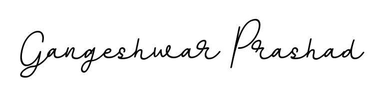 Give your name Gangeshwar Prashad an exquisite flair with the BallpointsItalic-DORy9 script font. Ideal for contracts, resumes, and formal letterheads. Gangeshwar Prashad signature style 11 images and pictures png