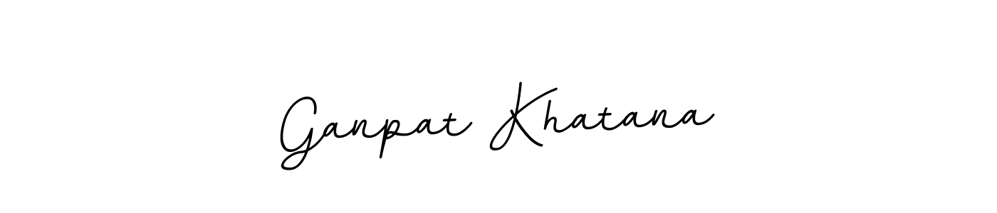 How to make Ganpat Khatana name signature. Use BallpointsItalic-DORy9 style for creating short signs online. This is the latest handwritten sign. Ganpat Khatana signature style 11 images and pictures png