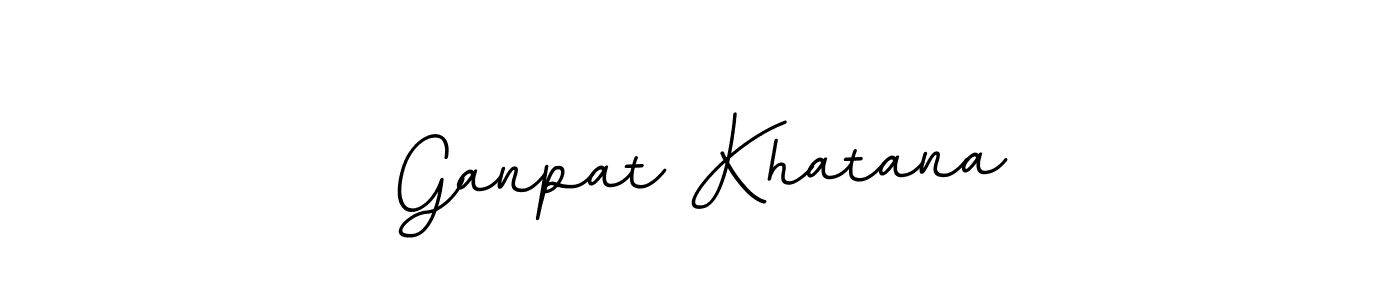 How to make Ganpat Khatana name signature. Use BallpointsItalic-DORy9 style for creating short signs online. This is the latest handwritten sign. Ganpat Khatana signature style 11 images and pictures png