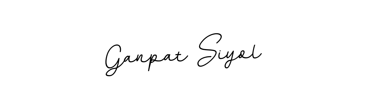 How to make Ganpat Siyol name signature. Use BallpointsItalic-DORy9 style for creating short signs online. This is the latest handwritten sign. Ganpat Siyol signature style 11 images and pictures png