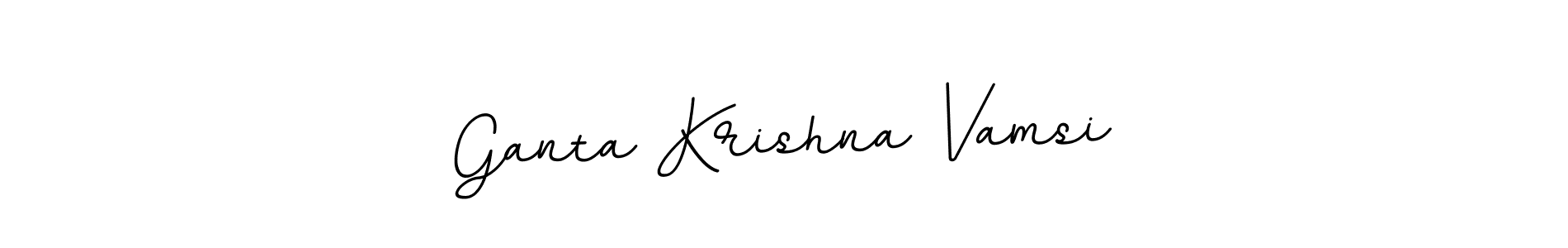 Use a signature maker to create a handwritten signature online. With this signature software, you can design (BallpointsItalic-DORy9) your own signature for name Ganta Krishna Vamsi. Ganta Krishna Vamsi signature style 11 images and pictures png