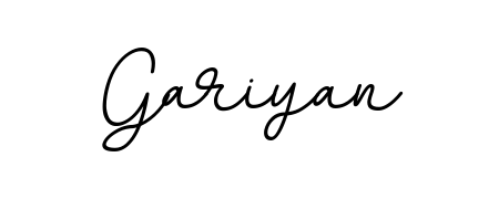 Use a signature maker to create a handwritten signature online. With this signature software, you can design (BallpointsItalic-DORy9) your own signature for name Gariyan. Gariyan signature style 11 images and pictures png