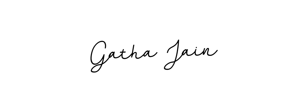This is the best signature style for the Gatha Jain name. Also you like these signature font (BallpointsItalic-DORy9). Mix name signature. Gatha Jain signature style 11 images and pictures png