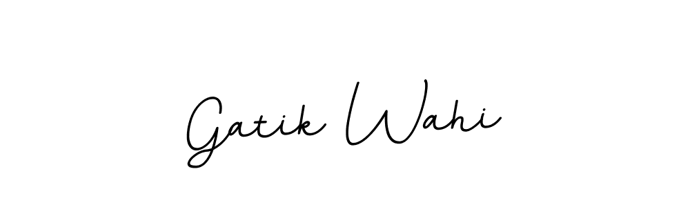 How to make Gatik Wahi name signature. Use BallpointsItalic-DORy9 style for creating short signs online. This is the latest handwritten sign. Gatik Wahi signature style 11 images and pictures png